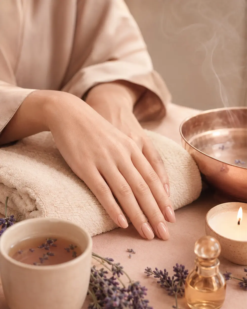 جلسة عناية هادئة لليدين في MR Nail SPA